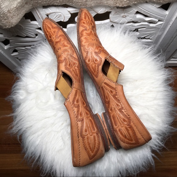 SOLD • Vintage tooled leather pointy toe western - Picture 3 of 8